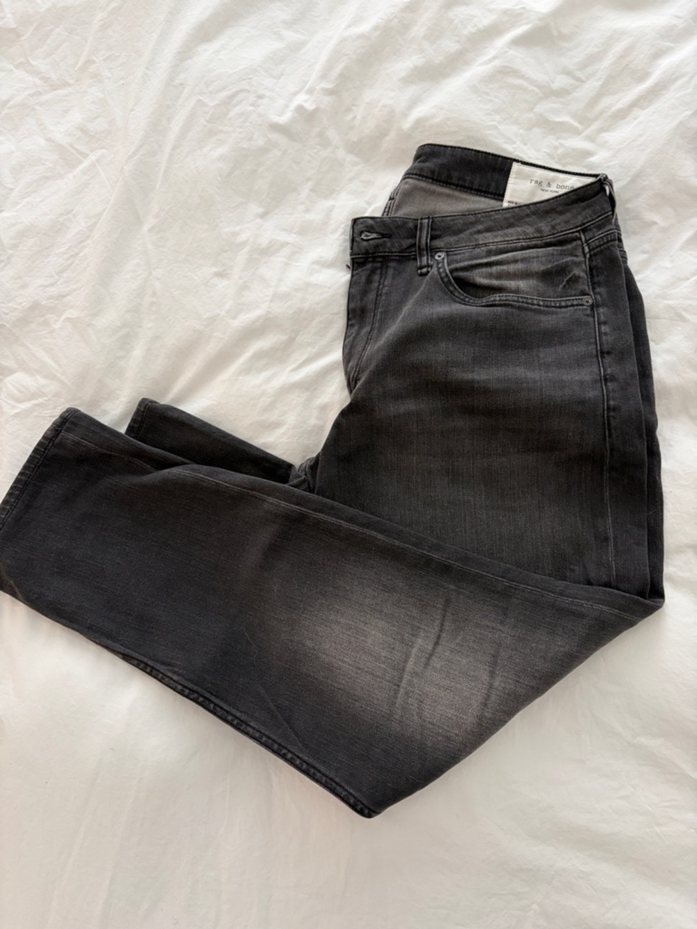 rag & bone Men's Slim Black Washed Jeans